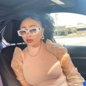 MARBLE CUT FASHION SUNGLASSES (White)